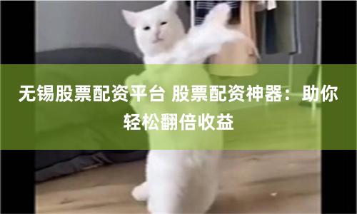 無錫股票配資平台 股票配資神器：助你輕鬆翻倍收益